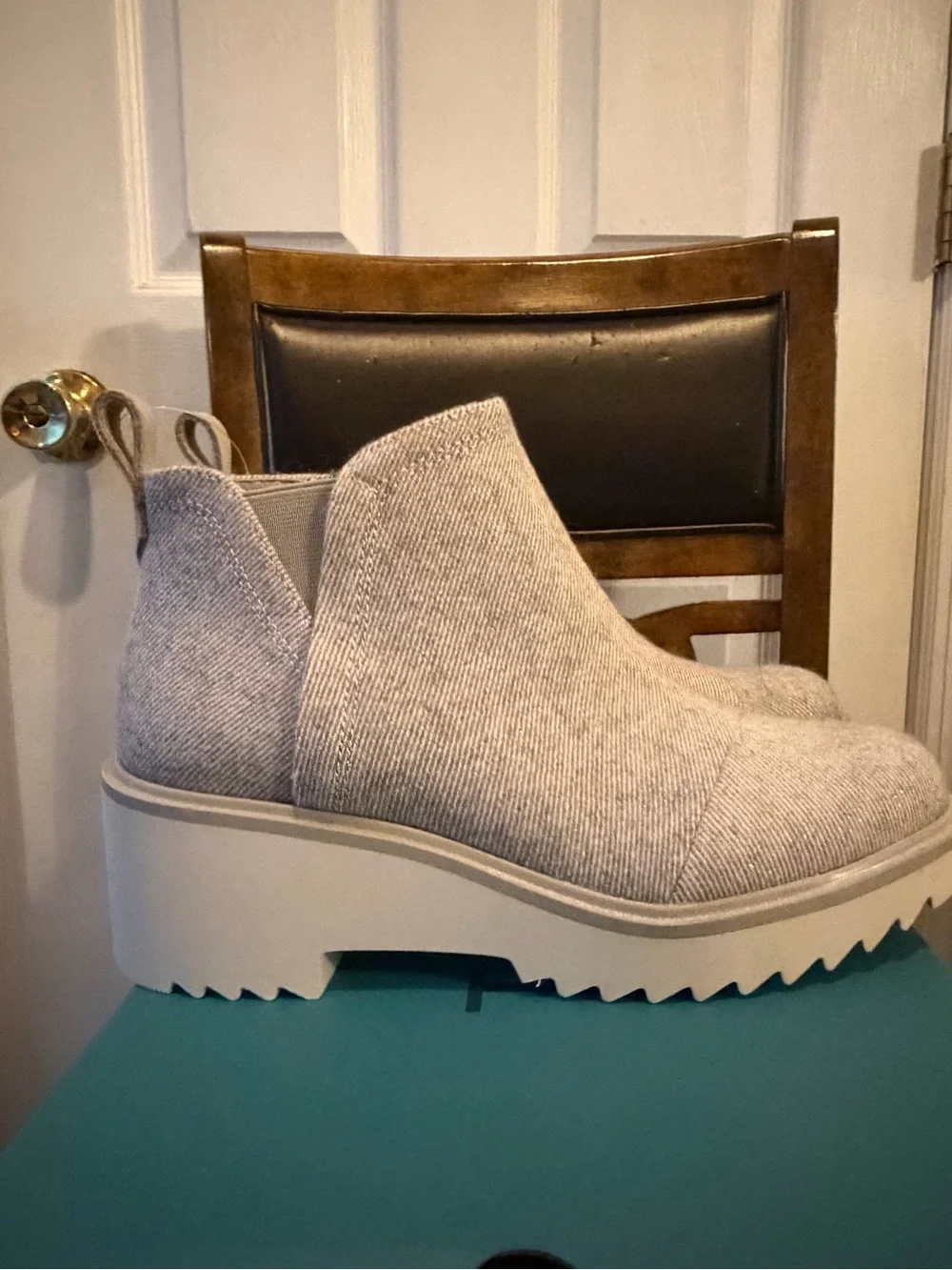 TOMS Maude Wedge Boot in Natural Beige
